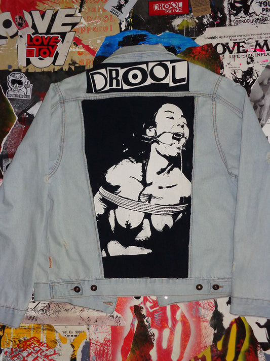 FOMO Collection - DISTRESSED Brooklyn Origin Story Denim Jacket  - L - 14632