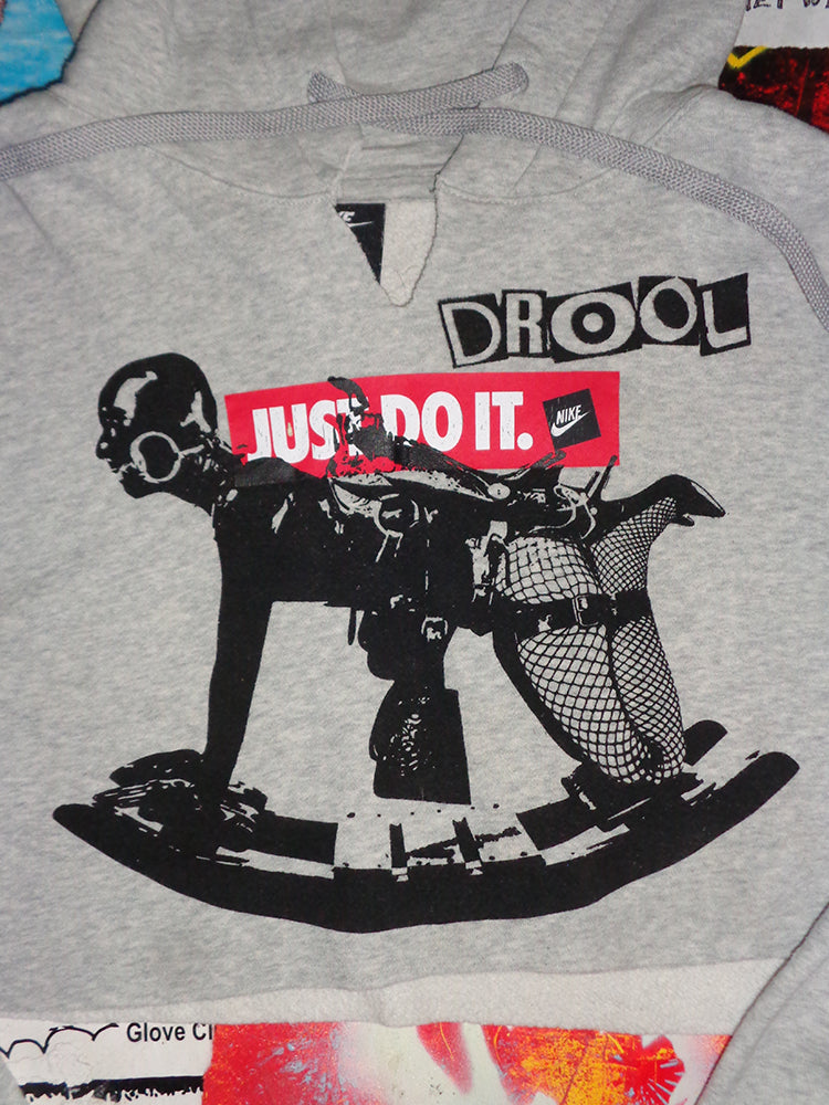 FOMO Collection - Nike Rubber Pony Raw Cut Crop Top Hoodie  - S - 14719