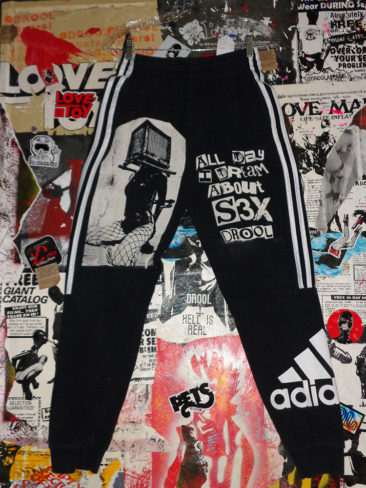 FOMO Collection - A.D.I.D.A.S. Box Head Joggers  - S (Waist = 26", Inseam = 29", Length = 38")- 14725