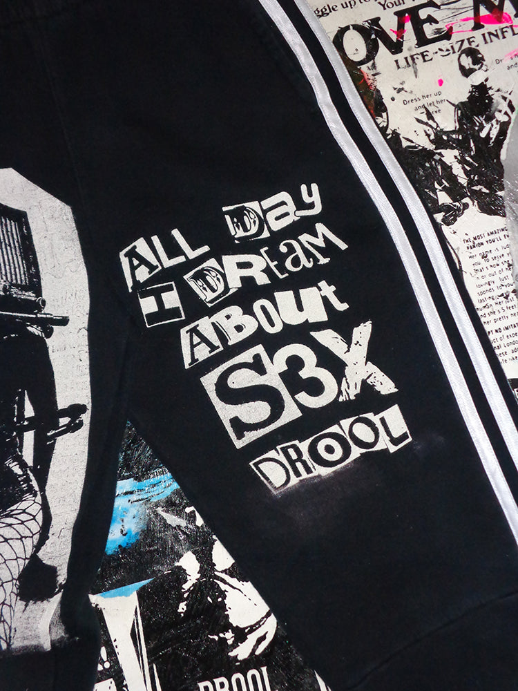 FOMO Collection - A.D.I.D.A.S. Box Head Joggers  - S (Waist = 26", Inseam = 29", Length = 38")- 14725