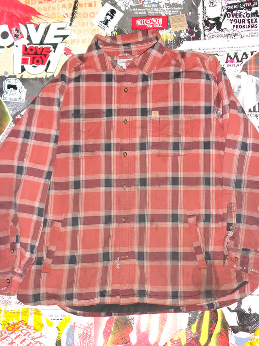 FOMO Collection - DISTRESSED Carhartt Collage FTPA / Manifesto Quilted Lined Flannel(with pockets)  - 2XL - 14736
