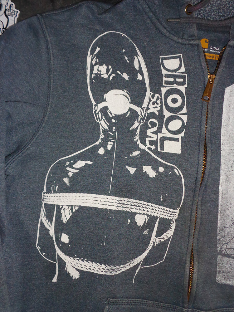 FOMO Collection - DISTRESSED Carhartt Collage Box Head / Manifesto Zip Hoodie / Jacket  - L(Tall) - 14737