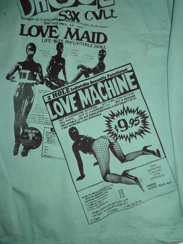 FOMO Collection - Collage Vintage Made in USA Box Head / Vice Girls / Love Maid / Love Machine Fire Resistant Welding Work Wear Jacket  - 2XL - 14830
