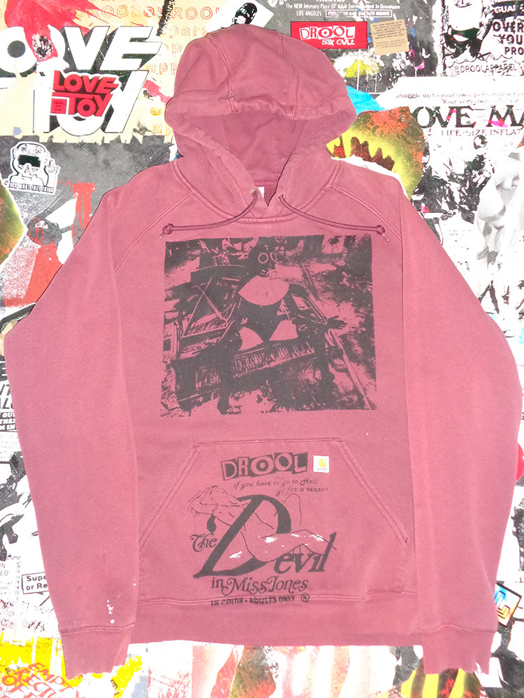 FOMO Collection - DISTRESSED Carhartt Collage Piano Nun / Devil In Miss Jones Hoodie - L - 14921