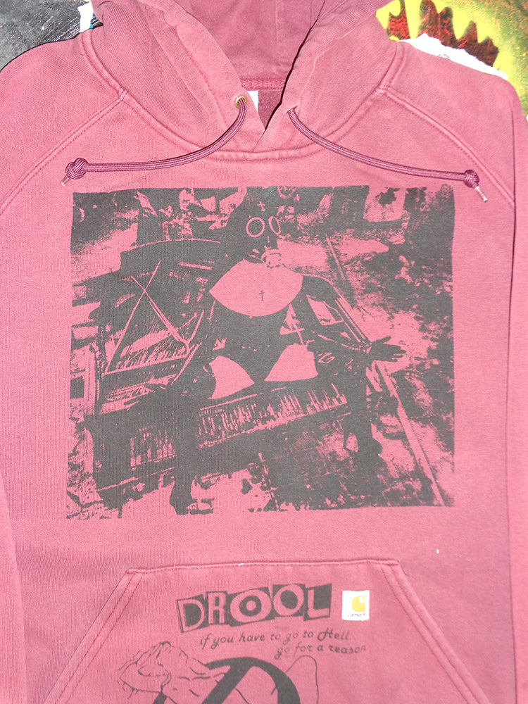 FOMO Collection - DISTRESSED Carhartt Collage Piano Nun / Devil In Miss Jones Hoodie - L - 14921