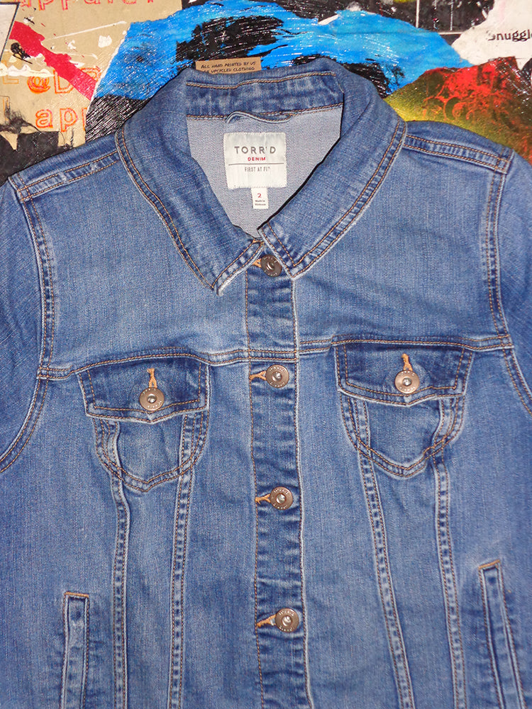 FOMO Collection - Torrid Manifesto Denim Jacket - L - 14933