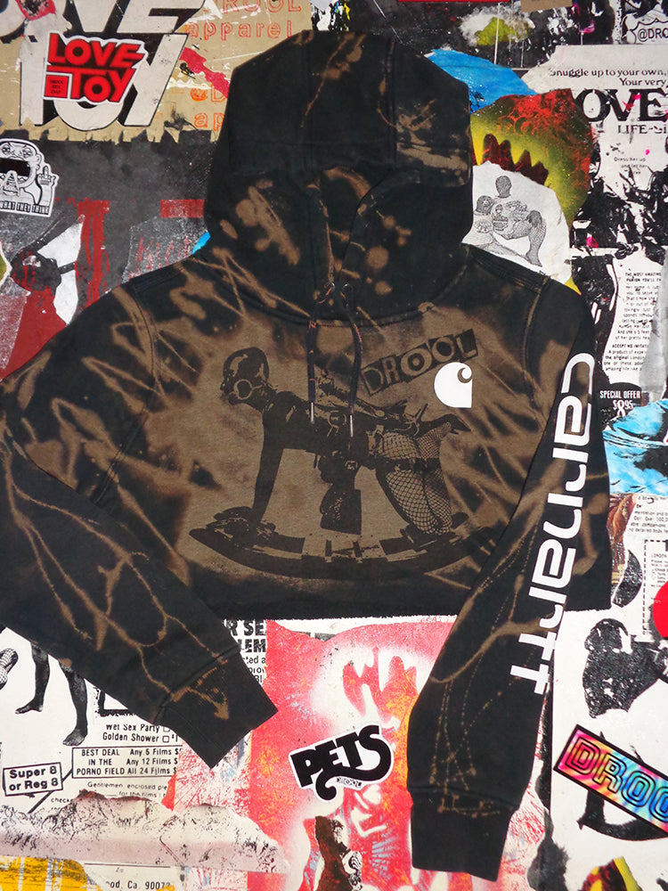 FOMO Collection - Carhartt Rubber Pony Raw Cut Crop Top Hoodie  - S - 15016