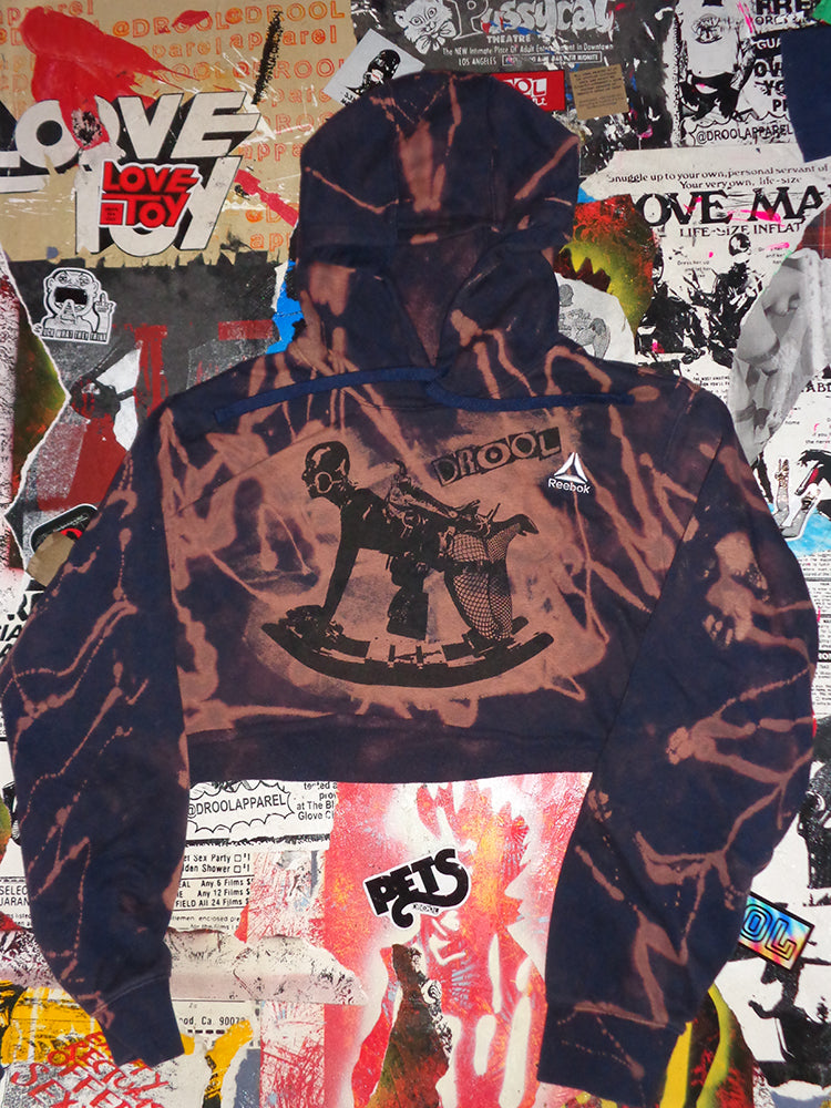 FOMO Collection - Reebok Rubber Pony Raw Cut Crop Top Hoodie  - 2XL - 15017