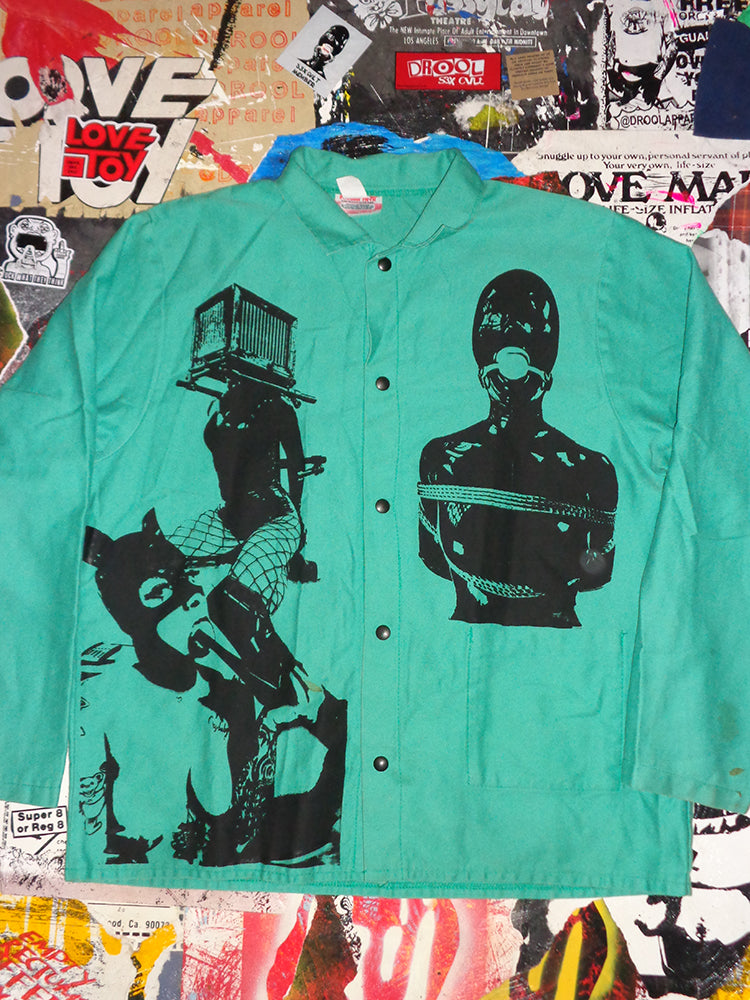 FOMO Collection - FOMO Collection - Collage Vintage Made in USA Box Head / Vice Girls / Love Maid / Love Machine / Manifesto Fire Resistant Welding Work Wear Jacket - 2XL - 15034