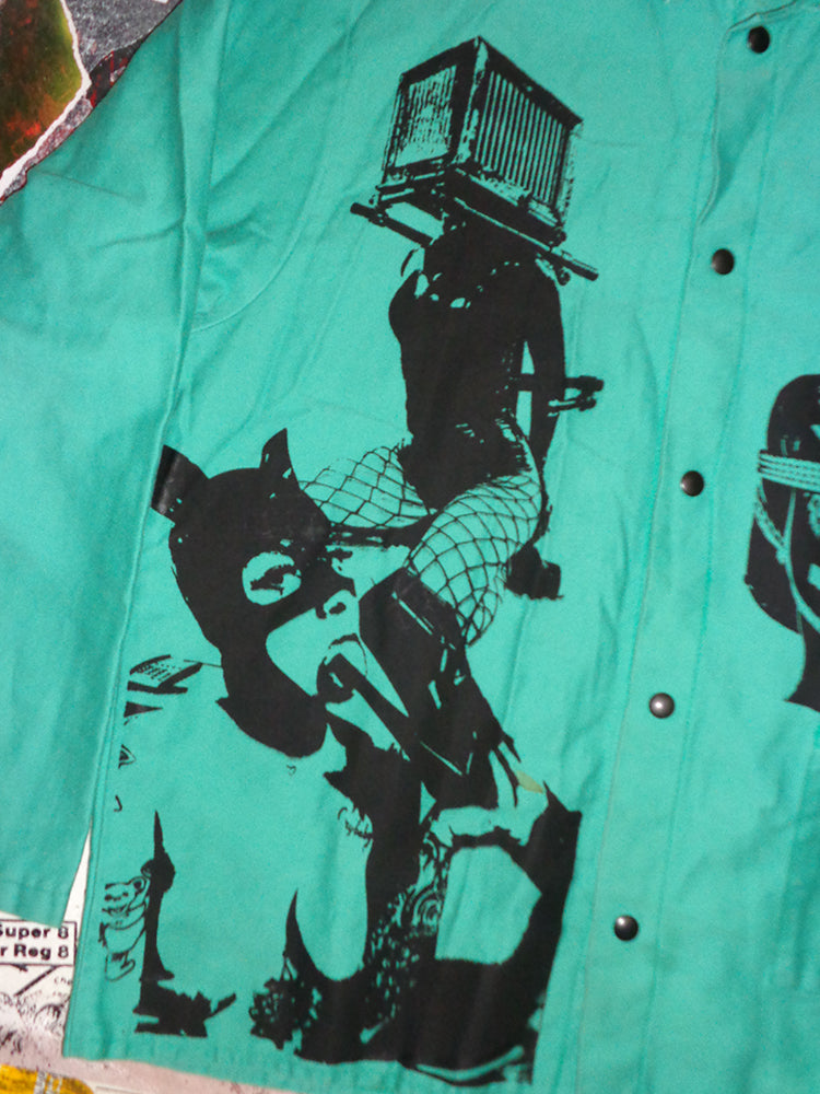 FOMO Collection - FOMO Collection - Collage Vintage Made in USA Box Head / Vice Girls / Love Maid / Love Machine / Manifesto Fire Resistant Welding Work Wear Jacket - 2XL - 15034