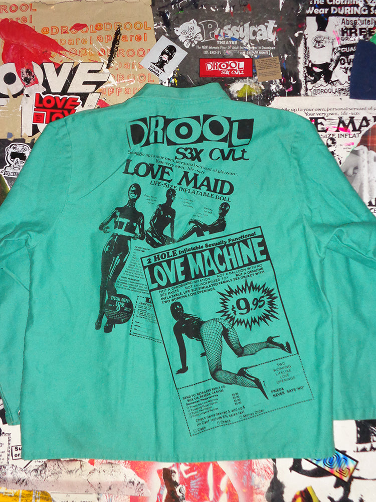 FOMO Collection - FOMO Collection - Collage Vintage Made in USA Box Head / Vice Girls / Love Maid / Love Machine / Manifesto Fire Resistant Welding Work Wear Jacket - 2XL - 15034