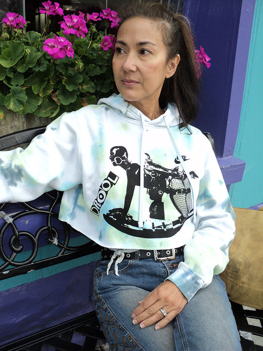 FOMO Collection Nike Rubber Pony Raw Cut Crop Top Hoodie  - M - 1077