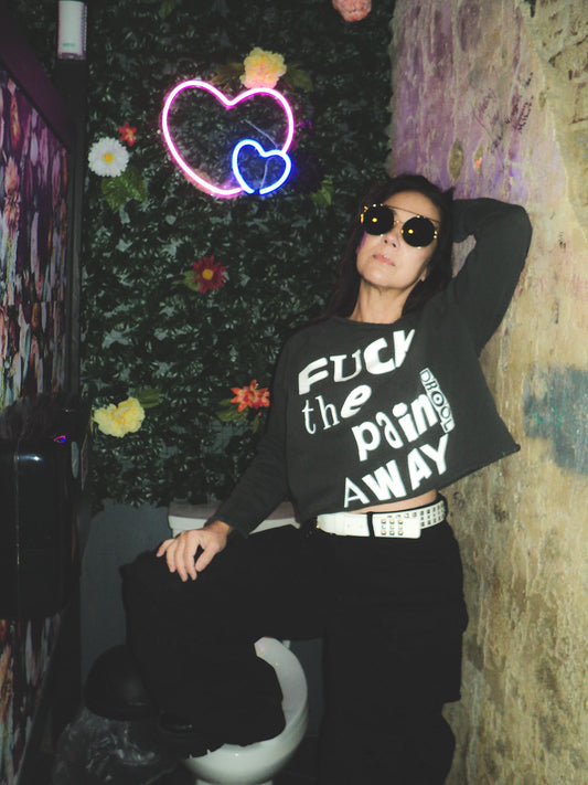 FOMO Collection - "Soul Cycle" FTPA Raw Cut Crop Top Crewneck - M - 12523