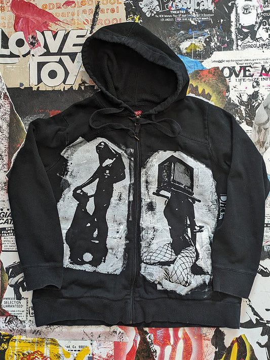 FOMO Collection - Collage Box Head / Sunday Service Zip Up Hoodie - 2XL - 5639