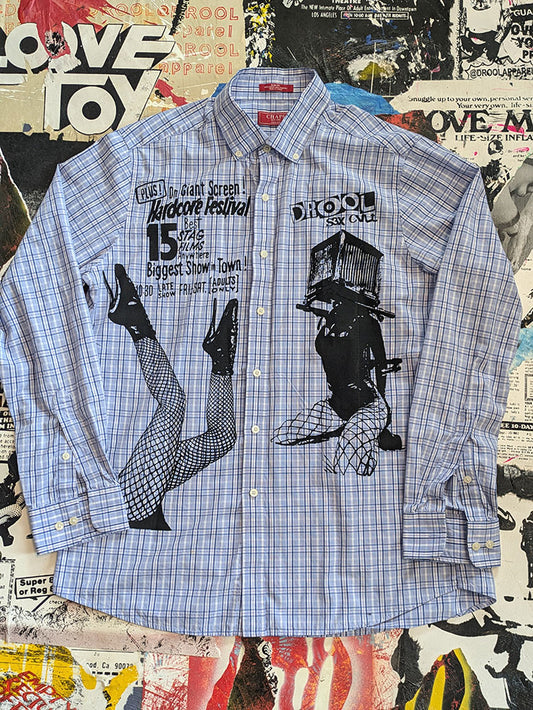 FOMO Collection - Collage Box Head/Legs Button Up Shirt - Large Slim Fit - 6716