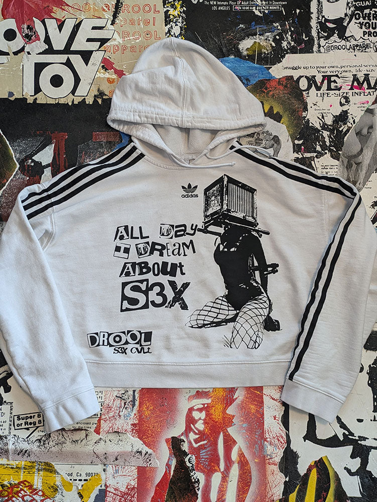 FOMO Collection - Collage A.D.I.D.A.S./Box Head Crop Top Hoodie - Extra Large - 6729