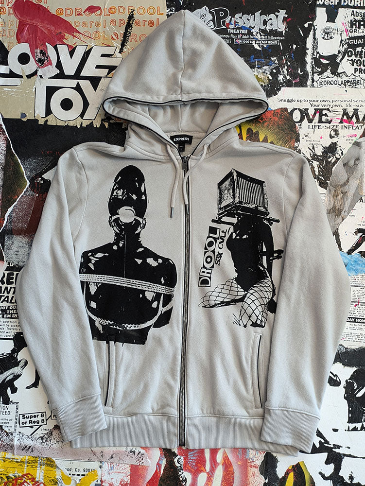 FOMO Collection - Collage Manifesto/Box Head Zip Up Hoodie - Medium - 6826