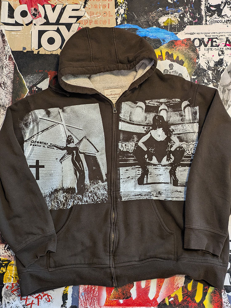 FOMO Collection - Collage Rubber Nun In Pittsburgh / Rubber Nun In Detroit Heavyweight Zip Up Hoodie - 2XL - 8024