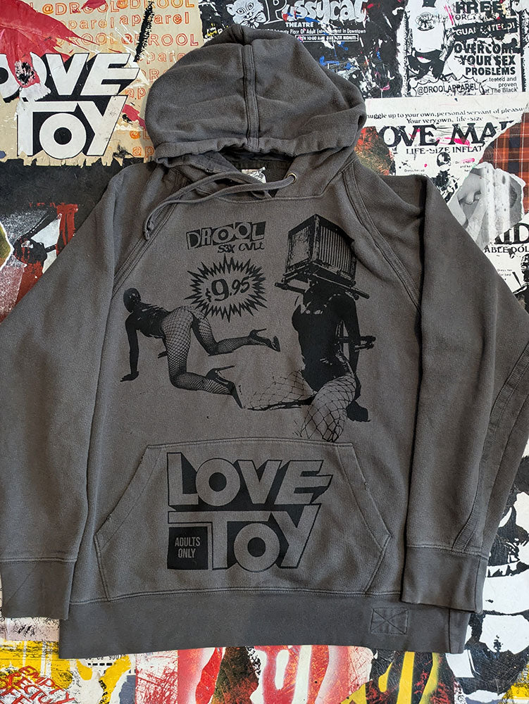 FOMO Collection - DISTRESSED Collage Box Head / Love Machine Hoodie  - 2XL - 8123