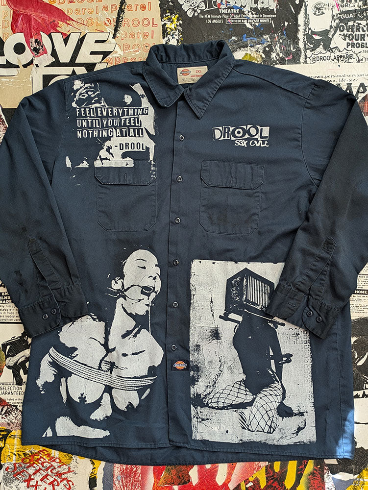 FOMO Collection - DISTRESSED Collage Work Wear Origin Story / Box Head - 2XL - 8313