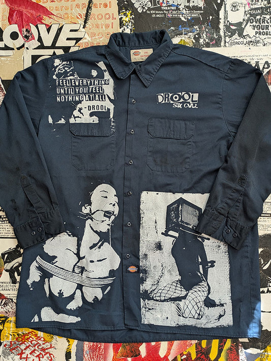 FOMO Collection - DISTRESSED Collage Work Wear Origin Story / Box Head - 2XL - 8313