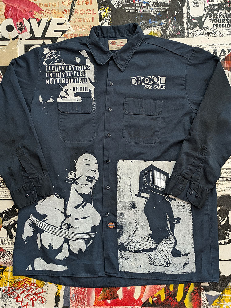 FOMO Collection - DISTRESSED Collage Work Wear Origin Story / Box Head - 2XL - 8313