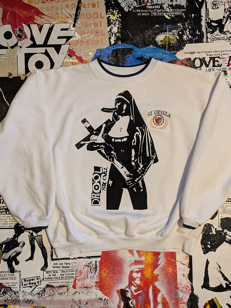 FOMO Collection - DISTRESSED St Ursula Magdalene Crewneck - 2XL - 8424
