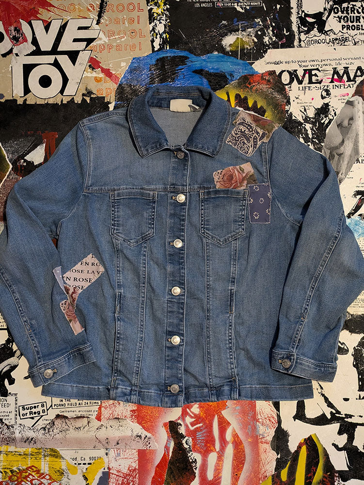 FOMO Collection - Legs Patchwork Denim Jacket - Large - 8430