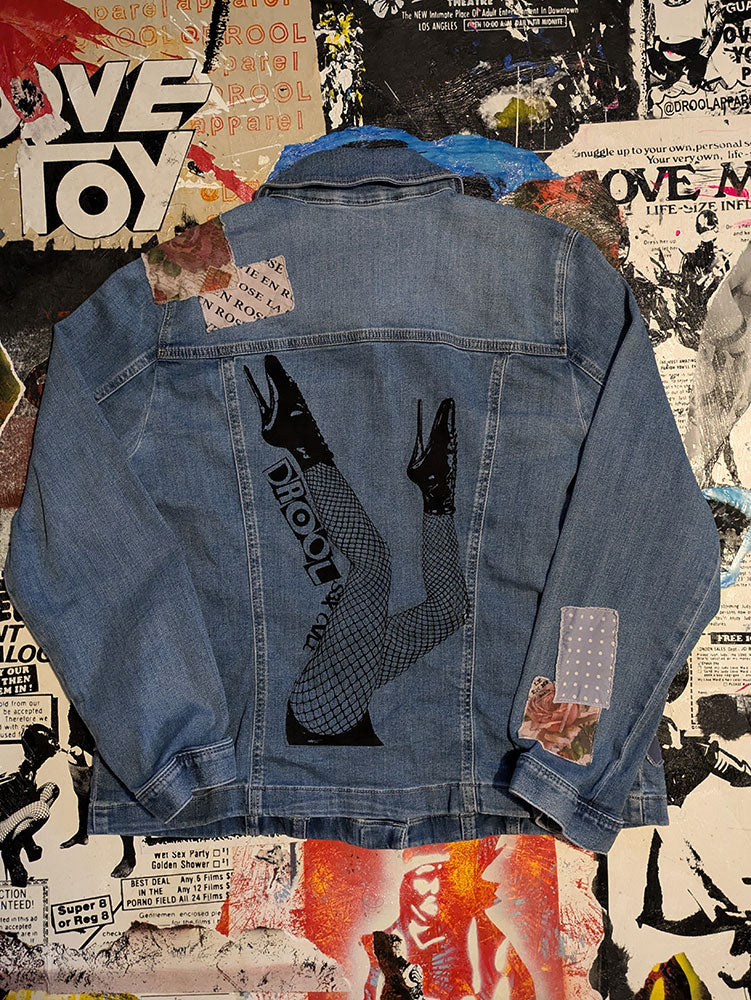 FOMO Collection - Legs Patchwork Denim Jacket - Large - 8430