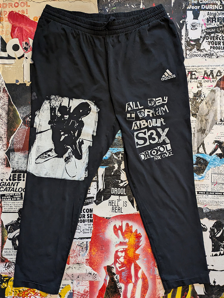 FOMO Collection - Collage A.D.I.D.A.S. Throat Hug Sweatpants - 2XL(38" waist) - 8635