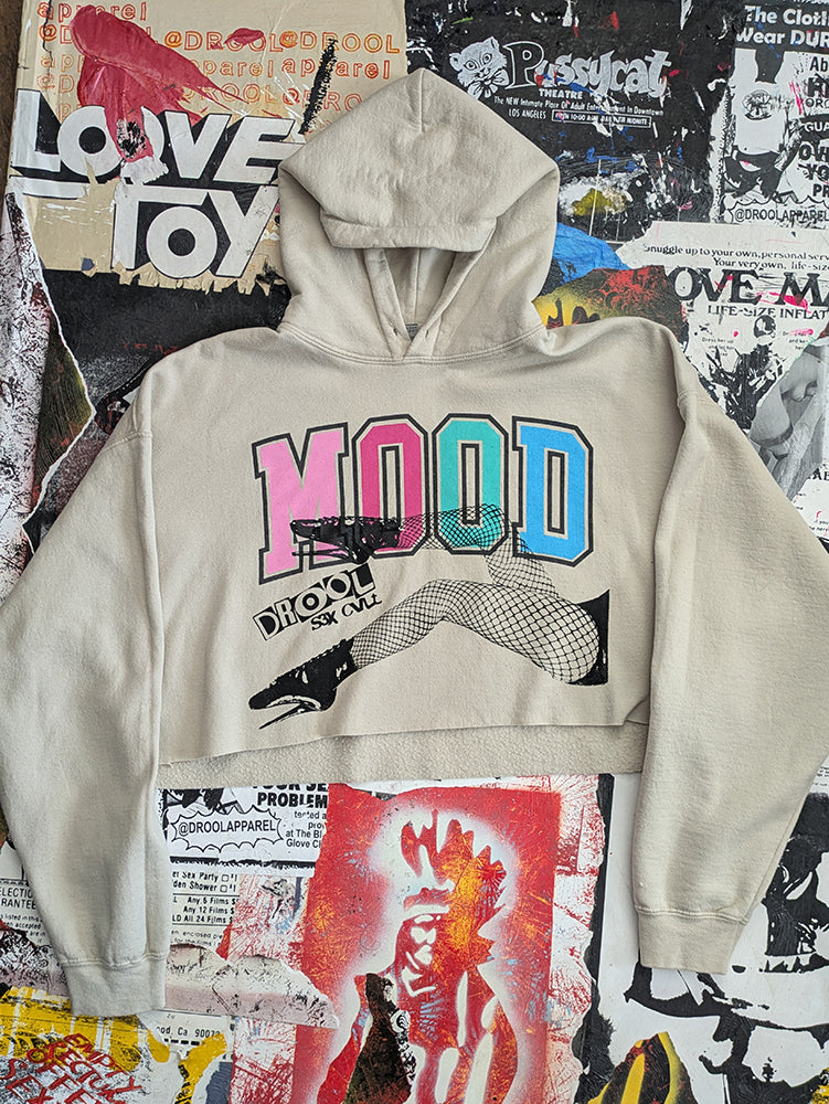 FOMO Collection  MOOD Legs Raw Cut Crop Top Hoodie - XL - 9016