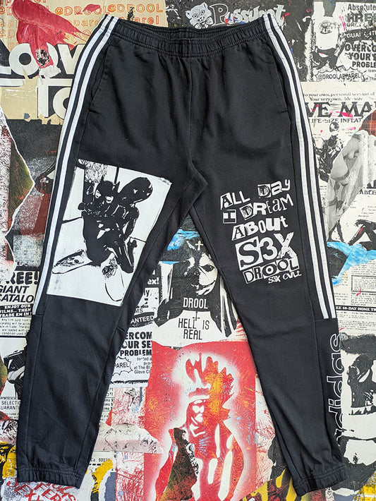 FOMO Collection A.D.I.D.A.S. Throat Hug Joggers - L(Waist = 32" Inseam = 29" Length = 40") - 9321