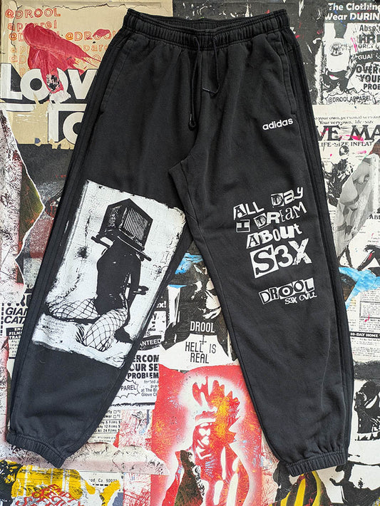 FOMO Collection A.D.I.D.A.S. Box Head Joggers - M(Waist = 30" - Inseam = 30" - Length = 40") - 9416