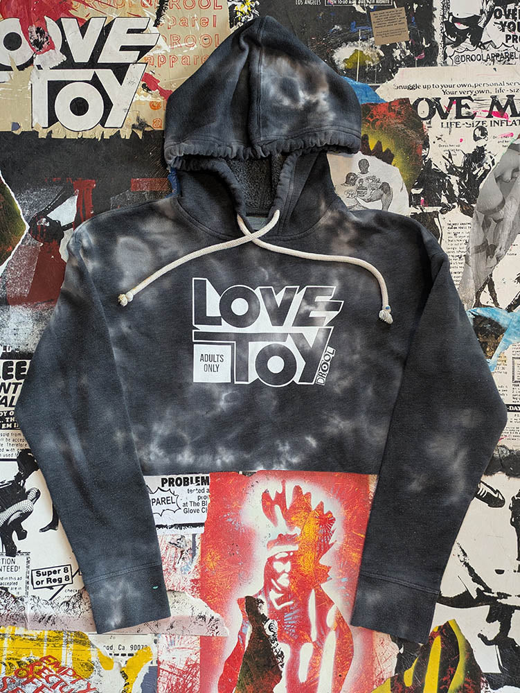 FOMO Collection Love Toy Raw Cut Crop Top Hoodie - M - 9624