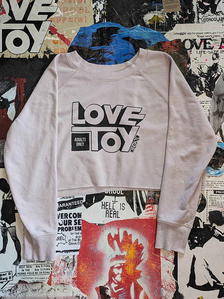 FOMO Collection Love Toy Raw Cut Crop Top Crewneck - M - 9625