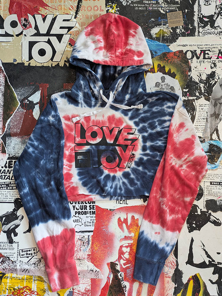 FOMO Collection Love Toy Raw Cut Crop Top Hoodie - S - 9627