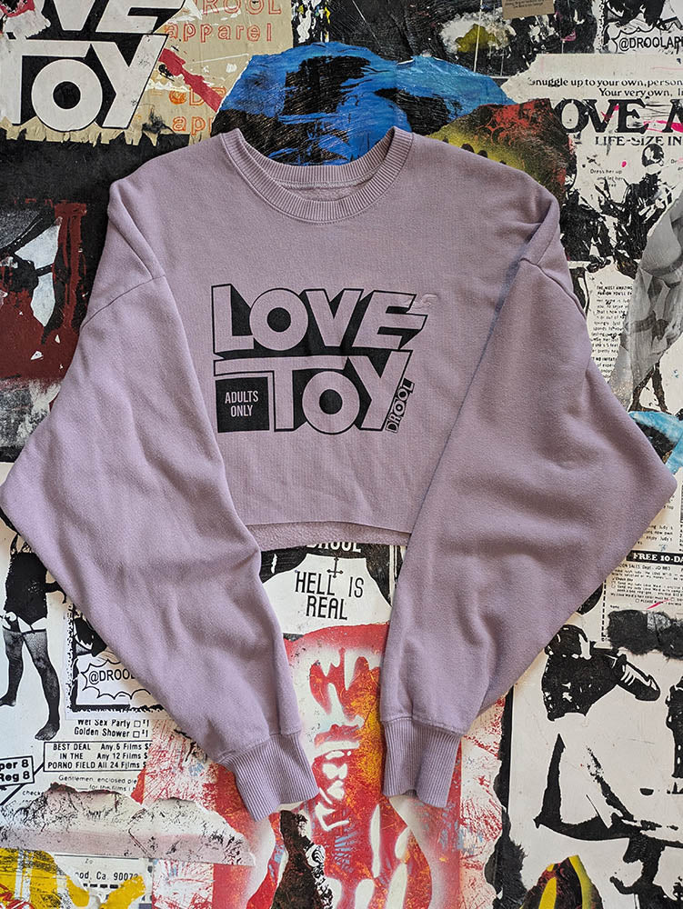 FOMO Collection Love Toy Raw Cut Crop Top Crewneck - S - 9629