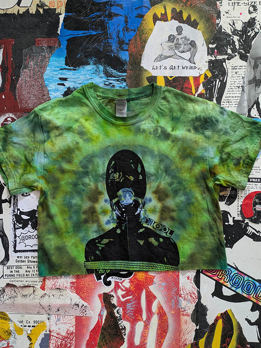 FOMO Collection Tie-Dye Manifesto Raw Cut Crop Top - S - 9815