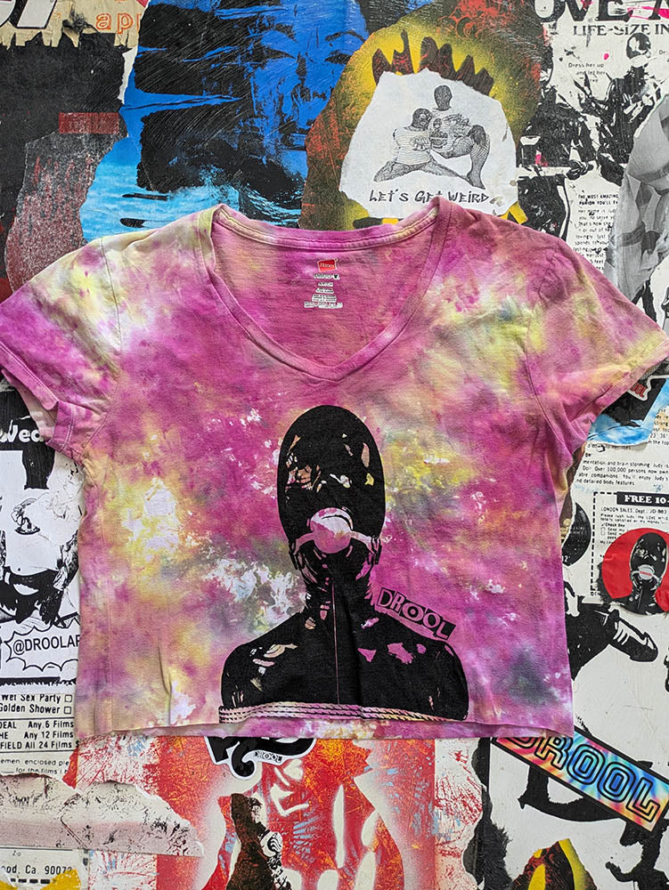 FOMO Collection Tie-Dye Manifesto Raw Cut Crop Top - S - 9818