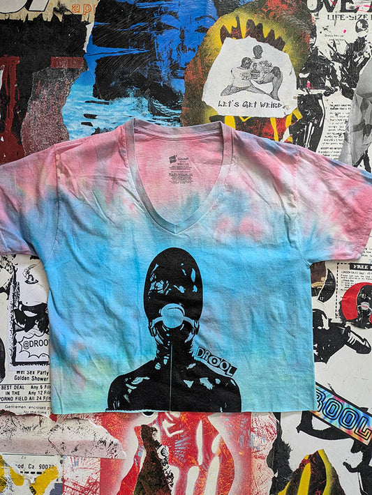 FOMO Collection Tie-Dye Manifesto Raw Cut Crop Top - S - 9819