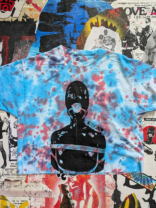 FOMO Collection Tie-Dye Manifesto Raw Cut Crop Top - L - 9821