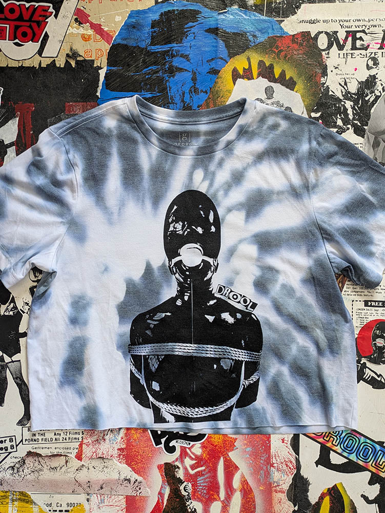 FOMO Collection Tie-Dye Manifesto Raw Cut Crop Top - L - 9822