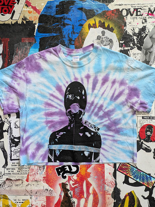 FOMO Collection Tie-Dye Manifesto Raw Cut Crop Top - M - 9826