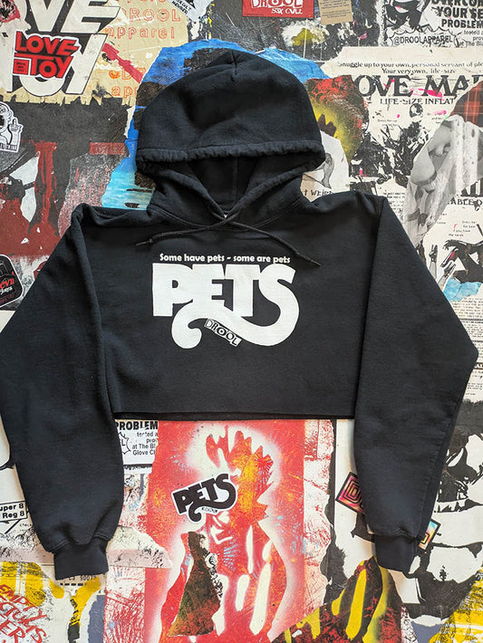 FOMO Collection Pets Raw Cut Crop Top Hoodie -S - 9915