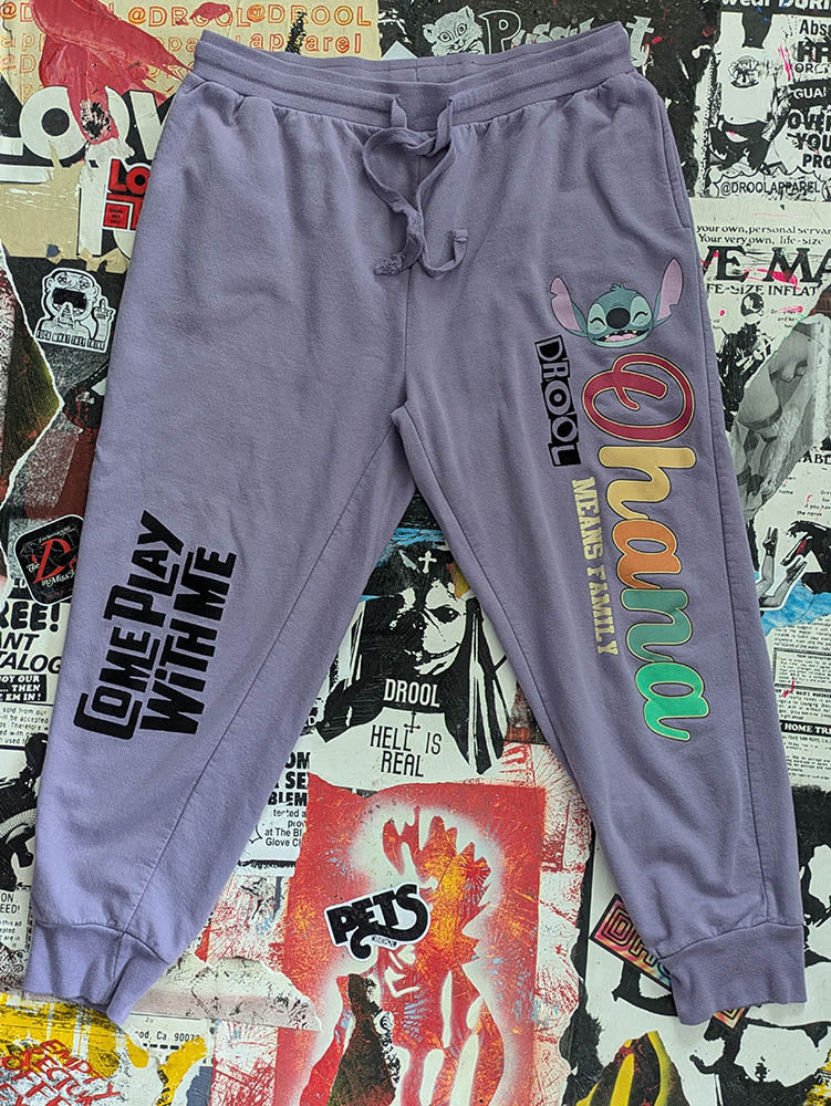 FOMO Collection  Lelo & Stitch Come Play With Me Joggers(Waist 34" - Inseam 26.5" - Length 36.5")  - 2XL - 10014