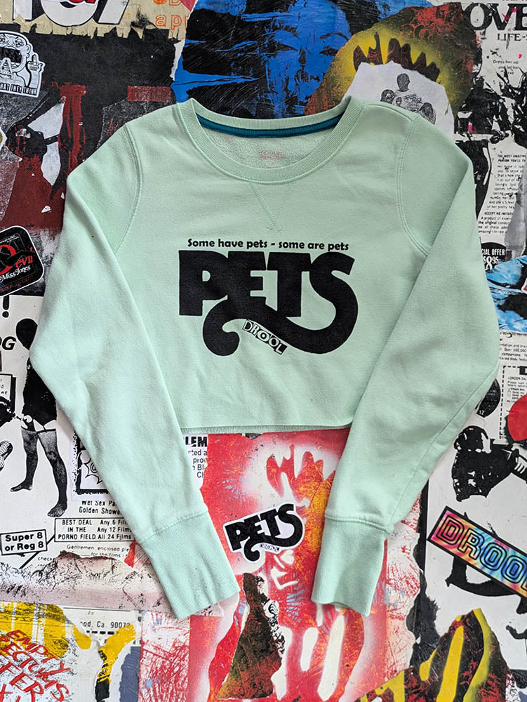 FOMO Collection Pets Raw Cut Crewneck Crop Top  - M - 10036