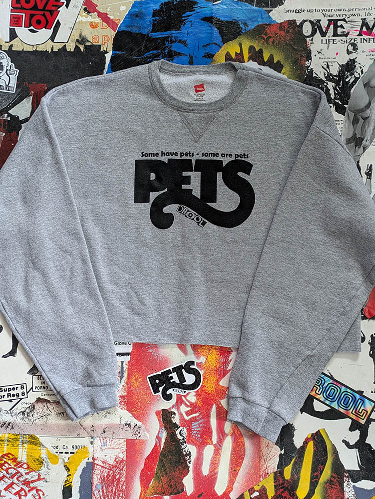 FOMO Collection Pets Raw Cut Crewneck Crop Top  - L - 10039