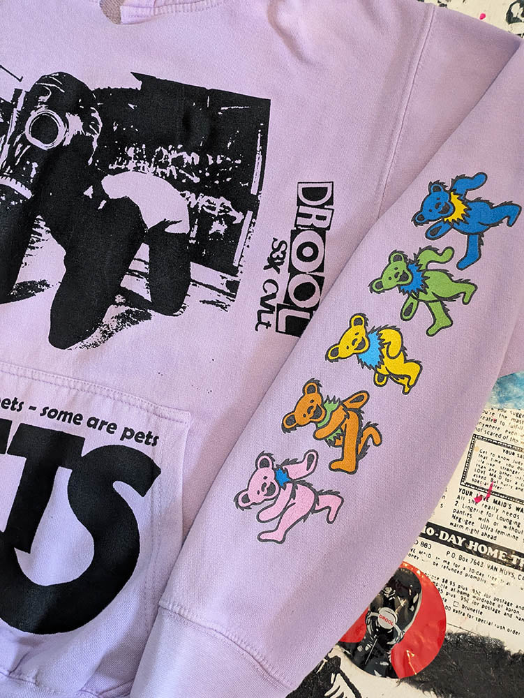 FOMO Collection Collage Grateful Dead Pets / Rubber Pup Hoodie  - L - 10118