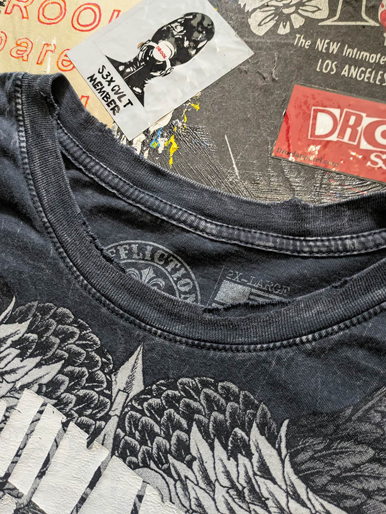 FOMO Collection DISTRESSED Affliction Glory Box T-Shirt  - 2XL - 1042