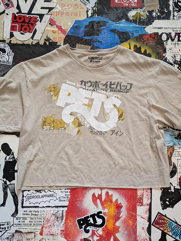 FOMO Collection Cowboy Bebop Pets Raw Cut Crop Top  - L - 10519